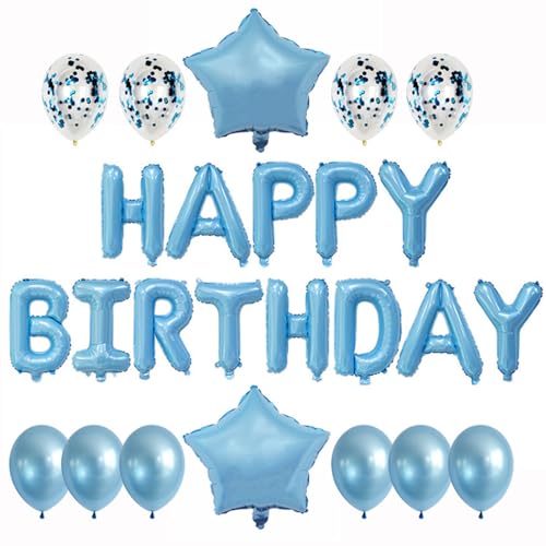 Tourima Blau Luftballons Geburtstagsdeko, Happy Birthday Deko und Happy Birthday Girlande Luftballons Geburtstag, für Deko Geburtstag Mann und Party Deko, Birthday Decorations, Happy Birthday Ballon Tourima Blau Luftballons Geburtstagsdeko, Happy Birthday Deko und Happy Birthday Girlande Luftballons Geburtstag, für Deko Geburtstag Mann und Party Deko, Birthday Decorations, Happy Birthday Ballon von Tourima
