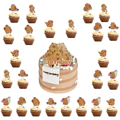 Tourima Capybara Tortendeko Set 25-tlg – Capybara Geburtstag Deko für Kinderparty, Capybara Sticker & Capibara Sachen, Anime Geburtstagsdeko, Capybara Einladungskarten Tourima Capybara Tortendeko Set 25-tlg – Capybara Geburtstag Deko für Kinderparty, Capybara Sticker & Capibara Sachen, Anime Geburtstagsdeko, Capybara Einladungskarten von Tourima