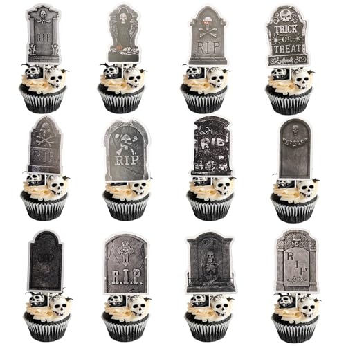 Tourima Halloween Deko Grabstein Cake Topper Set 12 Stück – Tortendeko Geburtstag & Hochzeit, Happy Birthday Tortendeko, Kuchen Deko & Kuchendeko Geburtstag, Birthday Decorations für Party Tourima Halloween Deko Grabstein Cake Topper Set 12 Stück – Tortendeko Geburtstag & Hochzeit, Happy Birthday Tortendeko, Kuchen Deko & Kuchendeko Geburtstag, Birthday Decorations für Party von Tourima