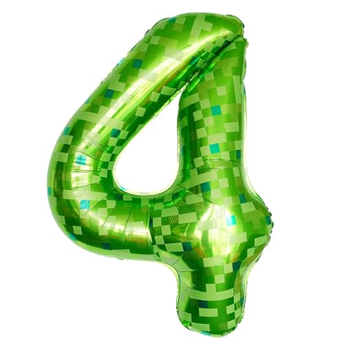 Tourima Riesige Grüne Pixel Miner Thema Folienballon 4, Mining Große Zahlen Luftballon 4 Geburtstag Mädchen Junge, 100 CM 40 Zoll XXL Zahlen Luftballon, Geburtstagsdeko 4 Jahre Junge Mädchen Tourima Riesige Grüne Pixel Miner Thema Folienballon 4, Mining Große Zahlen Luftballon 4 Geburtstag Mädchen Junge, 100 CM 40 Zoll XXL Zahlen Luftballon, Geburtstagsdeko 4 Jahre Junge Mädchen von Tourima