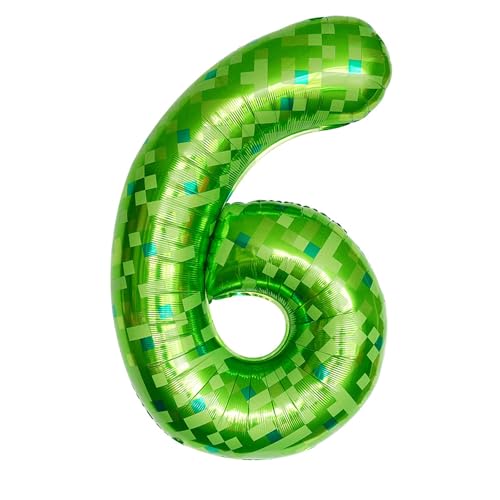 Tourima Riesige Grüne Pixel Miner Thema Folienballons Mining Große Zahlen Luftballon 6 Geburtstag Junge Mädchen, 100 CM 40 Zoll XXL Helium Ballon 6, Luftballon 6 Jahre Junge Mädchen Zahlenballon Tourima Riesige Grüne Pixel Miner Thema Folienballons Mining Große Zahlen Luftballon 6 Geburtstag Junge Mädchen, 100 CM 40 Zoll XXL Helium Ballon 6, Luftballon 6 Jahre Junge Mädchen Zahlenballon von Tourima