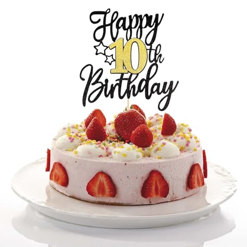 1 Stück 10.Geburtstag Tortendeko,Torten Deko 10 Geburtstags Deko Kuchen Junge Mädchen,10 Geburtstag Party Dekoration,10 Geburstagstorte Dekos Gold Schwarz 1 Stück 10.Geburtstag Tortendeko,Torten Deko 10 Geburtstags Deko Kuchen Junge Mädchen,10 Geburtstag Party Dekoration,10 Geburstagstorte Dekos Gold Schwarz von Tovbmup