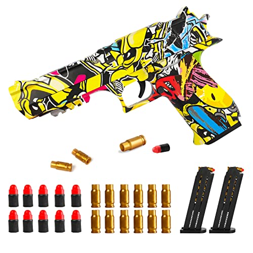 Spielzeugpistole mit Graffiti, Spielzeug-Schaum-Blaster Spielzeug Pistole mit Hüllenauswurf mit Weicher Kugel und Magazin für Kinder ab 6 Jahren von Tovol Zerky