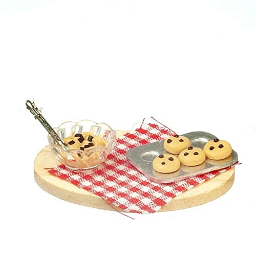 Puppenhaus Bäckerei Kekse Set Auf Brett Miniatur Küche Essen Zubehör 1:12 von Town Square Miniatures