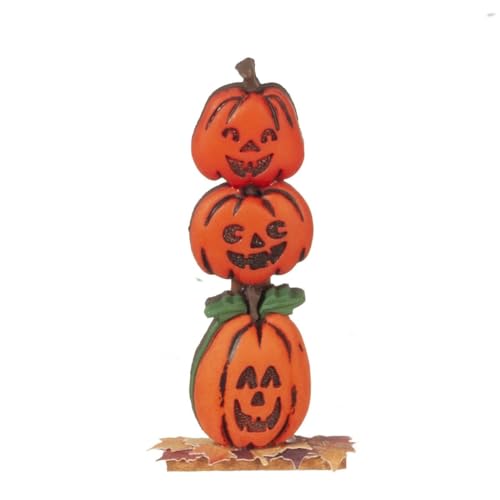 Puppenhaus Kürbis Stapel Halloween Zubehör Jack O'Lantern Garten Ornament von Town Square Miniatures