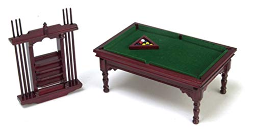 Puppenhaus Miniatur Möbel 1:12 Maßstab Mahagoni Billardtisch Snooker Set von Melody Jane
