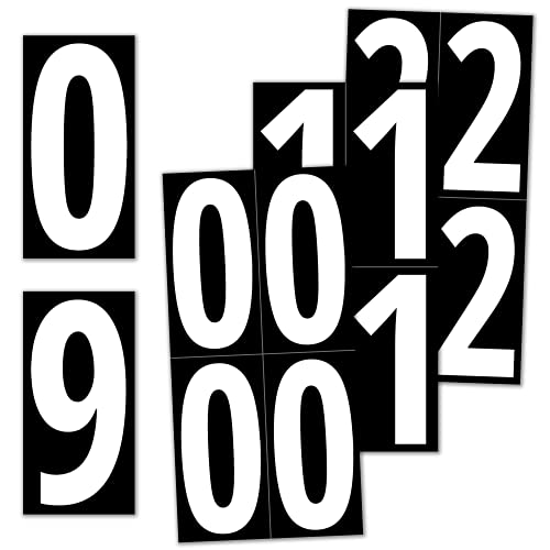 40 Stück, 150 mm - Zahlen Aufkleber Sticker Groß Wetterfest Klebezahlen - Weiße Zahlen von TownStix