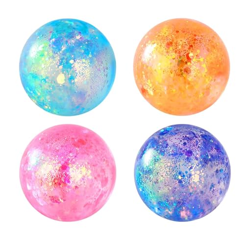 4 Stück Anti Stress Bälle Set - Farben zufällig, Stressball Erwachsene, weicher Druckball für Büro, Schule, Stressabbau, Feinmotorik Training mit Knautschball (1.5 & 2.3 Zoll) von TownTop