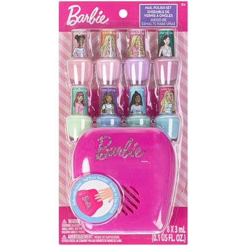 Barbie Kinder Nagellack Set mit Nageltrockner | Ungiftig Nagellack für Mädchen | Geschenke für 3+ Jahre von Townley Girl (Batterie Nicht enthalten) von Townley Girl