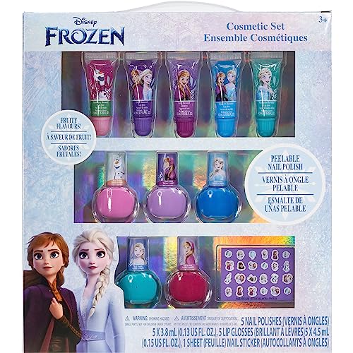 Disney Frozen Kinderschminke Set | Mädchen Make-up Set mit Lipgloss, Nagellack und mehr | Geburtstagsgeschenk für Kinder ab 3 Jahren von Townley Girl von Townley Girl