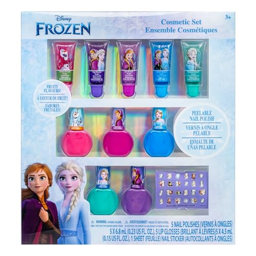 Disney Frozen Kinderschminke Set | Mädchen Make-up Set mit Lipgloss, Nagellack und mehr | Geburtstagsgeschenk für Kinder ab 3 Jahren von Townley Girl von Townley Girl