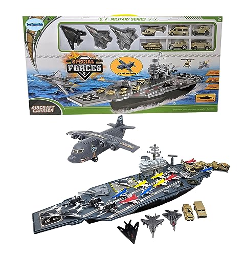 Flugzeugträger Spielzeug Armee Männer mit Kampfflugzeugen Kampfflugzeuge Militärfahrzeuge Flugzeugträger Spielzeug Armee Männer mit Kampfflugzeugen Kampfflugzeuge Militärfahrzeuge von Toy Essentials