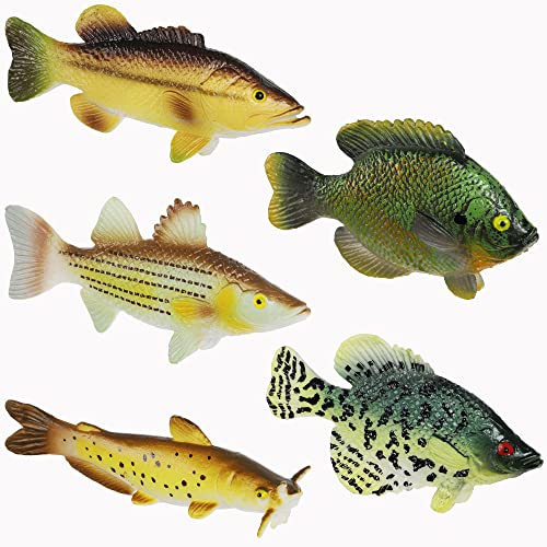 Toy Fish Factory American Angler Collection Toy Fish Set Largemouth Bass Crappie Bluegill Catfish von Toy Fish Factory
