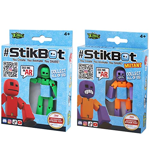 Toy Shed StikBot-Figur, Mehrfarbig, 2 Stück von brainstorm