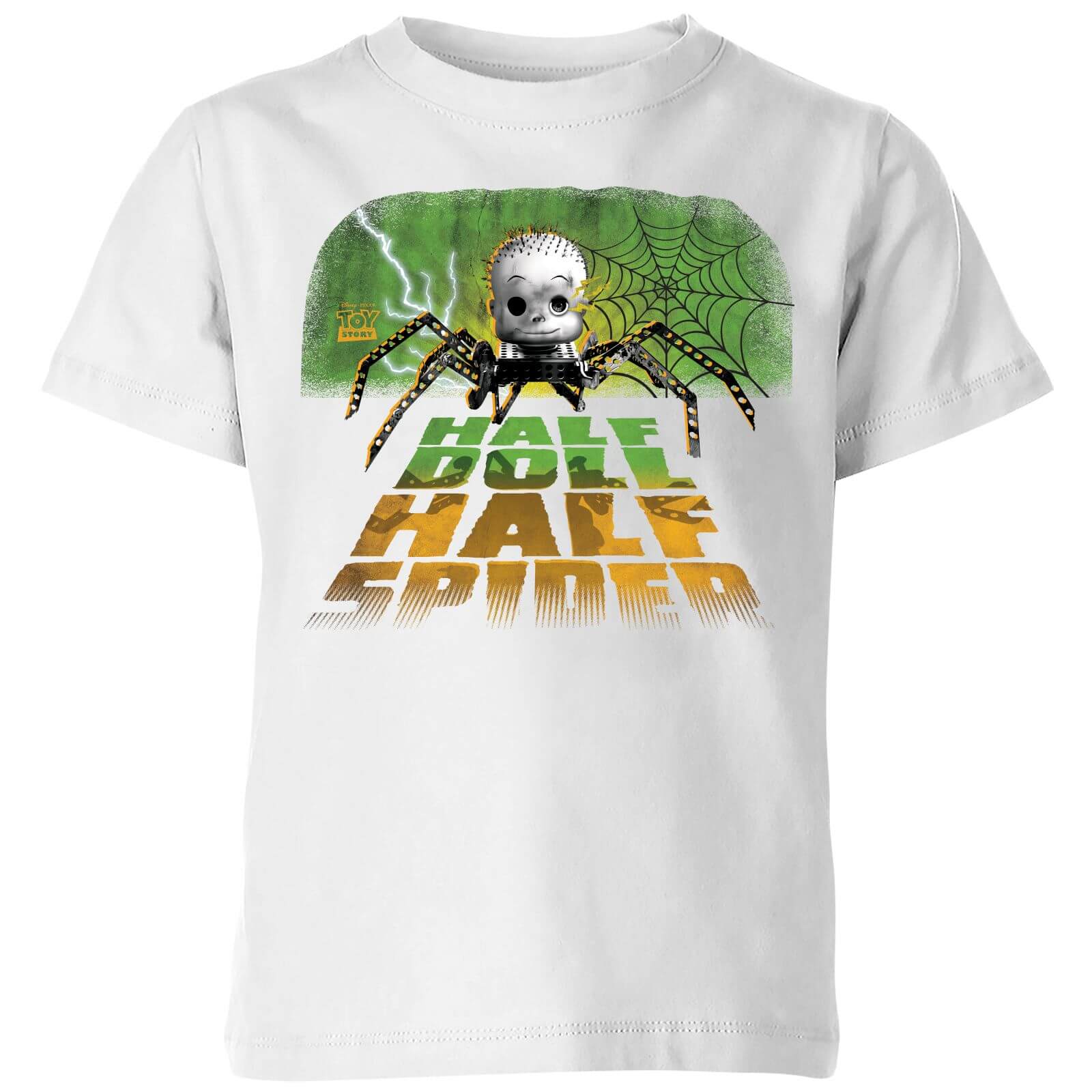 Toy Story Half Doll Half-Spider Kinder T-Shirt - Weiß - 3-4 Jahre von Pixar