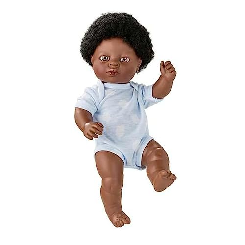 ToyCentre 7058 Berjuan Neugeborenes afrikanisches Kind ohne Kleidung 38 cm, Mehrfarbig von ToyCentre