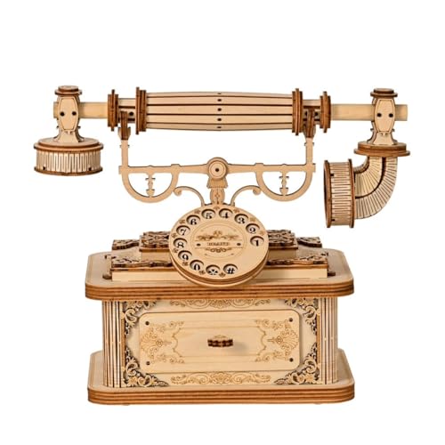 ToyGhillied 3D Holztelefon Modell für Erwachsene zu Bauen, 3D-Puzzle, Vintage-Telefon-Modell, DIY Assembel-Modell-Bausatz, Retro-Deko für Zimmer und Büro ToyGhillied 3D Holztelefon Modell für Erwachsene zu Bauen, 3D-Puzzle, Vintage-Telefon-Modell, DIY Assembel-Modell-Bausatz, Retro-Deko für Zimmer und Büro von ToyGhillied