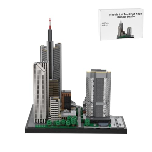 ToyGhillied Deutscher Straßenszene Bausteine Set, Frankfurt Neue Mainzer Straße Modular, 4057 Teile, Weltberühmte Wahrzeichenansicht, Sammler-Modellbausätze, Geschenke für Ziegelliebhaber von ToyGhillied