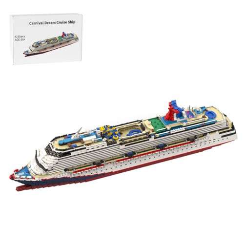 ToyGhillied Großes Kreuzfahrtschiff Modellbausatz, 1/400 Maßstab Carnival Dream Schiff Klemmbausteine Kompatibel mit Allen Großen Marken, Baukasten für Display oder Geschenk, MOC-174910 (4235PCS) von ToyGhillied