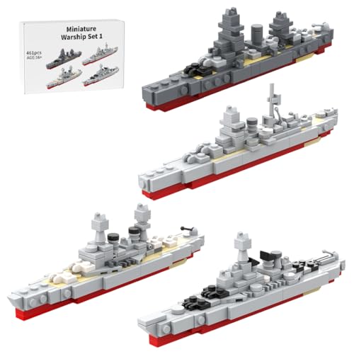 ToyGhillied Mini-Militär-Kriegsschiff-Bausteine, USS Montana Battlecruiser Modellbausatz, Sammlerstück Micro MOC für Teenager und Erwachsene (461 Teile) von ToyGhillied
