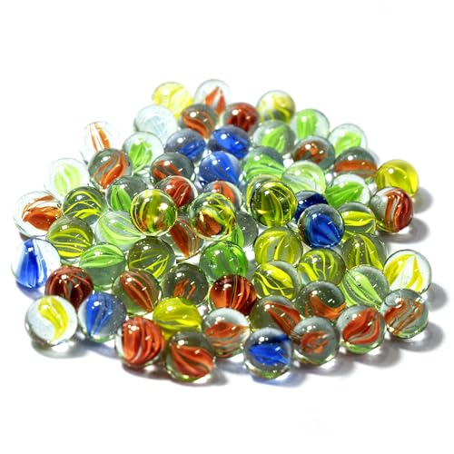 ARSUK 40 Stück Glas Murmeln – 15mm Katzenaugen-Murmeln für Kinder – Klassisches Indoor & Outdoor Spiel – Bunte Traditionelle Glasmurmeln – Dekorativ & Sammlerstück von ARSUK