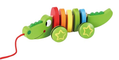 Nachzieh-Krokodil buntes Holzspielzeug Nachziehspielzeug 30 cm ab 1 Jahr Nachzieh-Krokodil buntes Holzspielzeug Nachziehspielzeug 30 cm ab 1 Jahr von ToyToyToy