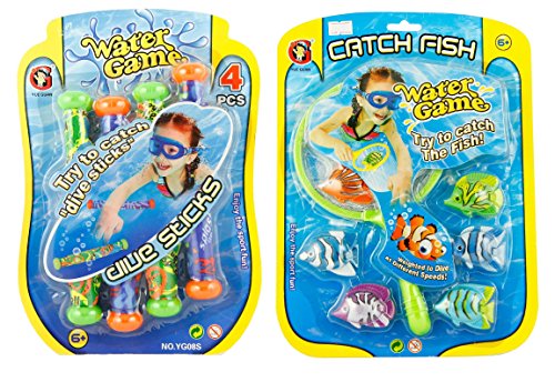ToyToyToy Tauchspielzeug Set Tauchstäbe und Tauchfische Fische fangen mit Netz ToyToyToy Tauchspielzeug Set Tauchstäbe und Tauchfische Fische fangen mit Netz von ToyToyToy