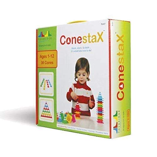 Toybridge ConestaX Pyramidenbauer, Kegel, Vorschule, pädagogisches Bauset, leuchtende Farben, Kleinkinder, Kinder, 36-teiliges Set von garden at home