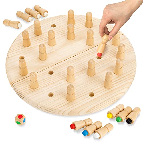 Toyfel Memory Schach ø40 cm Magnus Klappbares Gedächtnisspiel aus Holz & Stoffbeutel – Montessori Denkspiel Erwachsene & Kinder Fördert Motorik & Logik Memory Spiel Robustes Gedächtnis Schach von Toyfel