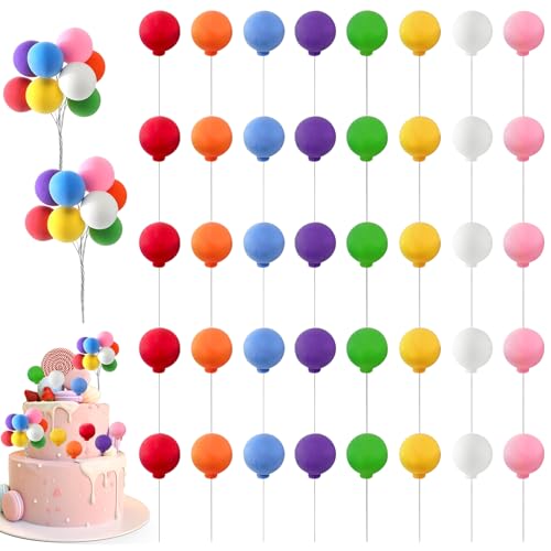 40 Stück Mini Kugeln Kuchen Topper, bunte Ballon Regenbogen Kuchen Kugeln Dekorationen Picks Ballon Kuchen Topper Runde Ballon Cupcake Topper, für Hochzeit Jahrestag Geburtstag Baby Dusche 40 Stück Mini Kugeln Kuchen Topper, bunte Ballon Regenbogen Kuchen Kugeln Dekorationen Picks Ballon Kuchen Topper Runde Ballon Cupcake Topper, für Hochzeit Jahrestag Geburtstag Baby Dusche von Toyhood