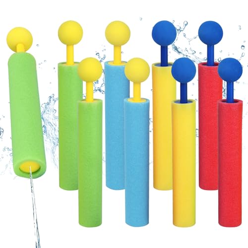 8 Stück Wasserpistole Kinder, Wasserpistolen Schaumstoff 21.5cm Bunte Wasser Spritzpistole Wasserwerfer für draußen Strand Garten Wasserschlachten Sommer Wasserspielzeug für Kinder Erwachsene von Toyhood