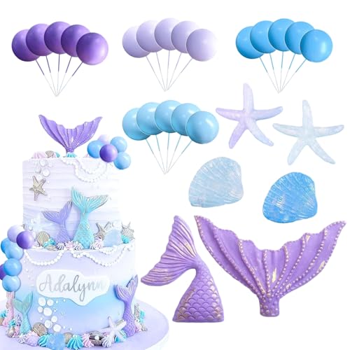 Toyhood 26 Stück Meerjungfrauen-Thema-Kuchendekorationen, Meerjungfrauen-Kugel-Kuchenaufsatz, Ozean-Party, Meerjungfrauenschwanz, Seestern, Geburtstagsdekorationen, für Geburtstag, Babyparty, Hochzeit Toyhood 26 Stück Meerjungfrauen-Thema-Kuchendekorationen, Meerjungfrauen-Kugel-Kuchenaufsatz, Ozean-Party, Meerjungfrauenschwanz, Seestern, Geburtstagsdekorationen, für Geburtstag, Babyparty, Hochzeit von Toyhood