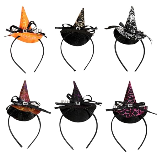 Toyhood 6 Stück Halloween Hexenhut Haarreif, Mini-Hexenhut, Halloween Haarreifen Haarband Kopfbedeckung, Hexe Cosplay Kopfbedeckung, Halloween Party Haar Zubehör, für Kinder und Erwachsene Toyhood 6 Stück Halloween Hexenhut Haarreif, Mini-Hexenhut, Halloween Haarreifen Haarband Kopfbedeckung, Hexe Cosplay Kopfbedeckung, Halloween Party Haar Zubehör, für Kinder und Erwachsene von Toyhood