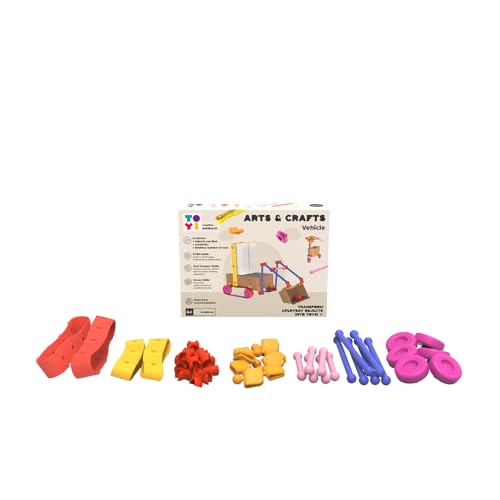 Toyi Arts & Crafts Fahrzeug-Baukasten - 44 Teile Transportwerkzeug-Set zum selber machen von Fahrzeugen, Kreatives DIY-Box-Set, Kinderwerkzeuge u Toyi Arts & Crafts Fahrzeug-Baukasten - 44 Teile Transportwerkzeug-Set zum selber machen von Fahrzeugen, Kreatives DIY-Box-Set, Kinderwerkzeuge u von Toyi