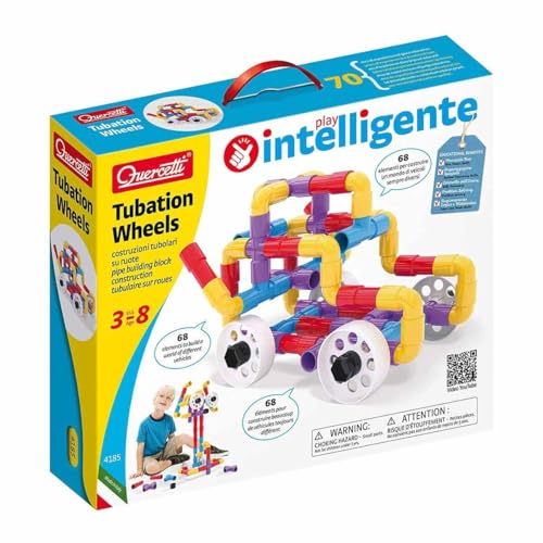 Quercetti 041857 Tubation Wheels Toy, Multi-Coloured, 68 Pezzi von Quercetti