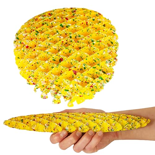 Toyland® 10 cm (4 Zoll) Morf-Wurm-Zappelspielzeug – gelbes Spritzer-Design – Sensorisches Spielzeug von Toyland