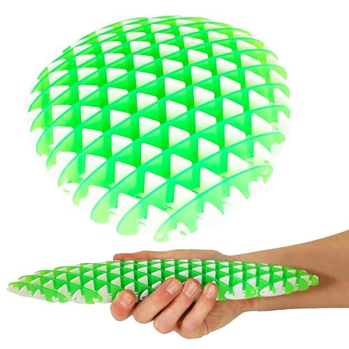 Toyland® 10 cm (4 Zoll) Zappelwurm-Zappelspielzeug – grün und weißes zweifarbiges Design – sensorisches Spielzeug von Toyland