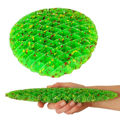 Toyland® 10 cm (4 Zoll) Morf-Wurm-Zappelspielzeug – grünes Spritzer-Design – Sensorisches Spielzeug von Toyland