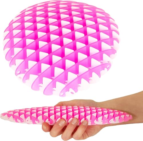 Toyland® 10 cm (4 Zoll) Zappelwurm-Zappelspielzeug – rosa und weißes zweifarbiges Design – sensorisches Spielzeug von Toyland