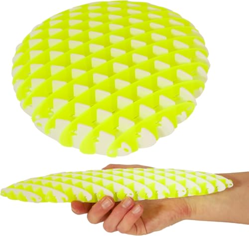 Toyland® 10 cm (4 Zoll) Zappelwurm-Zappelspielzeug - Gelb und Weiß zweifarbiges Design – sensorisches Spielzeug von Toyland