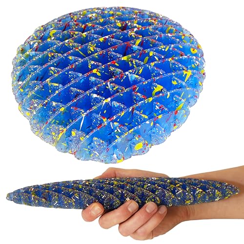 Toyland® 10 cm (4 Zoll) Zappelwurm-Zappelspielzeug – marineblaues Spritzer-Design – Sensorisches Spielzeug von Toyland