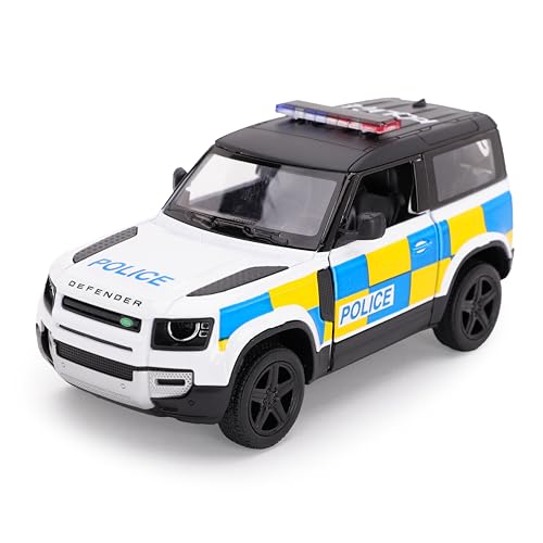 Toyland® 12 cm (5 Zoll) Pull Back & Go Polizeiauto aus Druckguss mit Türen zum Öffnen und Schließen – Spielzeugfahrzeuge – Maßstab 1:36 von Toyland