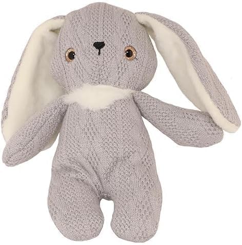 Toyland® 17 cm (6,6 Zoll) kuscheliger hellgrauer gestrickter Kaninchen Hase – Plüschtier für Kinder – geeignet für Kinder ab 12 Monaten von Toyland