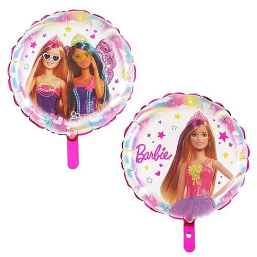 Toyland® 18 Zoll doppelseitiger Barbie-Charakter runder Folienballon mit Punkten – Partydekorationen für Kinder von Toyland