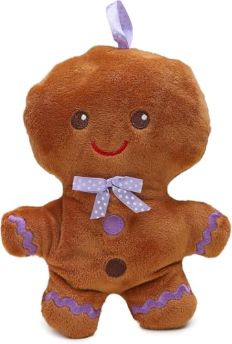 Toyland® 20 cm (8 ") Plüsch-Lebkuchenmann-Stofftier mit Schleife - Weihnachts-Stofftier - Weihnachtsdekorationen (Lila) von Toyland