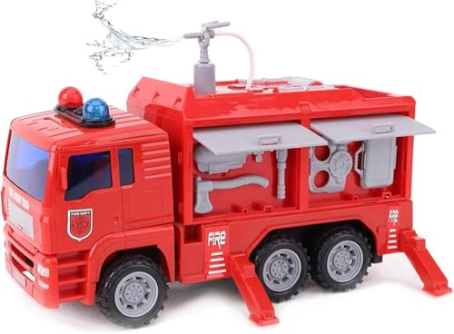 Toyland® 25cm Red Fire Engine mit Lichtern und Sound - Mit echtem Wasser-Sprinkler von Toyland