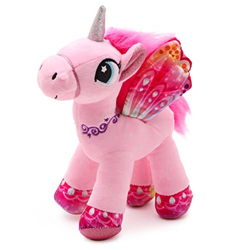Toyland® 26 cm (10 Zoll) Plüsch-Einhorn mit bunten rosa Flügeln, Mähne, Schwanz und Hufen – Spielzeug ab der Geburt (rosa) von Toyland