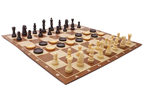 Toyland® 57-teiliges Spielset mit faltbarem Brett und Aufbewahrungsbox – 3 Spiele; Schach, Dame & Nullen und Kreuze – ab 3 Jahren von Toyland
