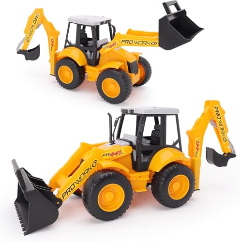 Toyland® 72 cm (28 Zoll) großes Baggerladerfahrzeug – beweglicher Frontlader und Bagger – 1:16 – Konstruktionsspielzeug von Toyland