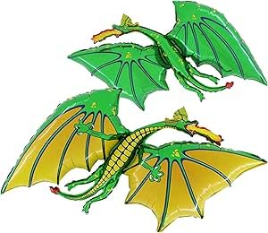 Toyland® 90 cm (36 Zoll) grüner Drachen-Folienballon – Kinderparty-Dekoration von Toyland